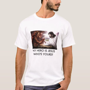 Devil_vs_Jesusは、私の英雄イエス・キリスト…です Tシャツ