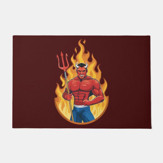 Devil with trident ドアマット (正面)