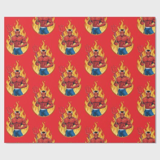 Devil with trident ラッピングペーパー (フラット)