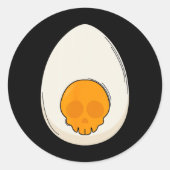 Deviled Egg Costume Devil Horns Halloween Love Egg ラウンドシール (正面)
