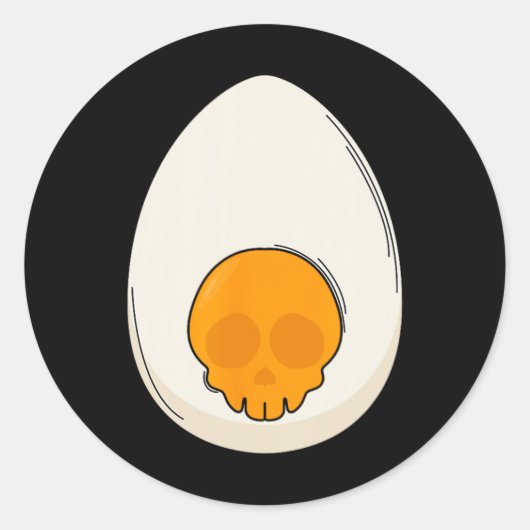 Deviled Egg Costume Devil Horns Halloween Love Egg ラウンドシール (正面)