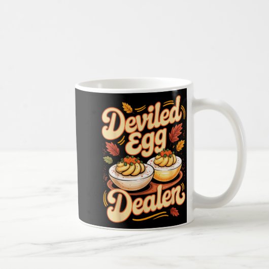 Deviled Egg Er Funny Retro Thanksgiving Food Quote コーヒーマグカップ (右)