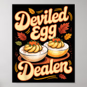 Deviled Egg Er Funny Retro Thanksgiving Food Quote ポスター (正面)