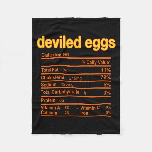 Deviled Egg Nutrition Facts Funny Thanksgiving Chr フリースブランケット (正面)