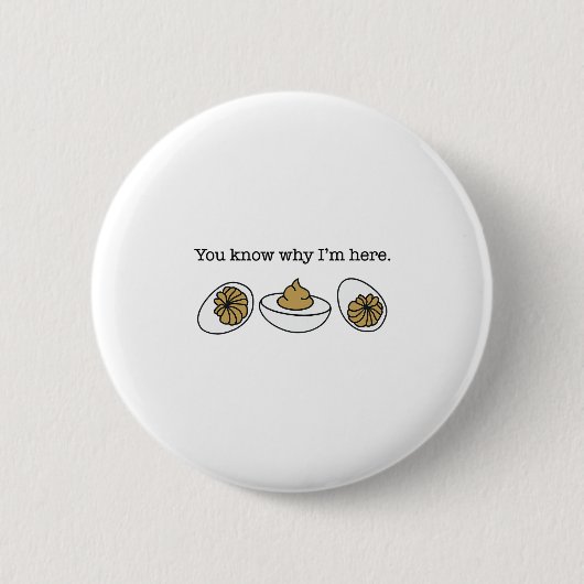 Deviled Egg You Know Why I’m Here Funny Thanksgivi 缶バッジ (正面)