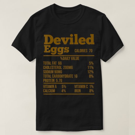 Deviled Eggs Thanksgiving Nutrition Funny Food Fac Tシャツ (デザイン正面)