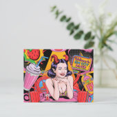 Devilish Woman at the Retro Diner Comic Book ポストカード (スタンド正面)