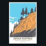 Devils Postpile National Monument Vintage ポスター<br><div class="desc">Devils Postpile vector artwork design. Located near Mammoth Mountain in Eastern California. The monument protects Devils Postpile,  an unusual rock formation of columnar basalt.</div>