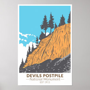 Devils Postpile National Monument Vintage ポスター