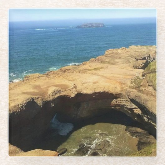 Devil's Punchbowl & Otter Rock（オレゴン） ガラスコースター (正面)