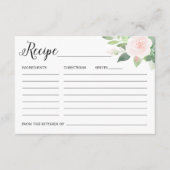 DEVONのバラ色の花と緑のレシピ エンクロージャーカード (正面)