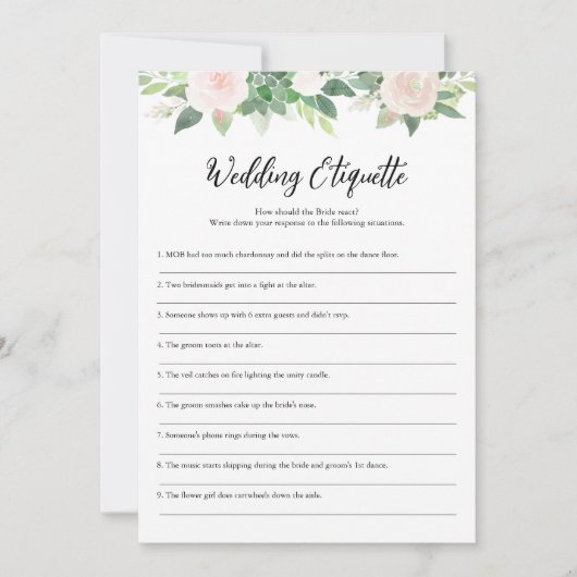 DEVONの結婚エチケット911ブライダルシャワーゲーム 招待状 (正面)