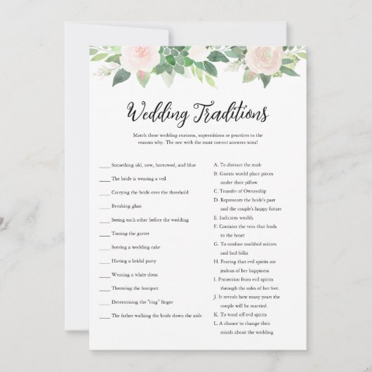 DEVONの結婚伝統ブライダルシャワーゲーム 招待状 (正面)