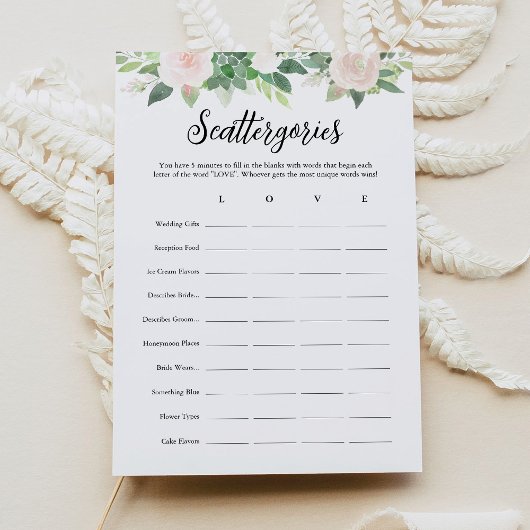 DEVONスキャタゴリーブライダルシャワーゲームカード 招待状