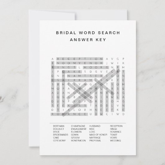 DEVONブライダルシャワー単語検索ゲームカード 招待状 (裏面)