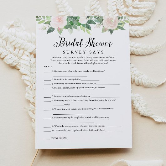 DEVONブライダルシャワー調査はゲームカードを言う 招待状