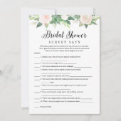 DEVONブライダルシャワー調査はゲームカードを言う 招待状 (正面)