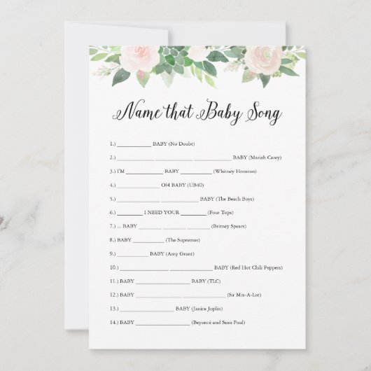 DEVON名そのベビーソングゲームカード 招待状 (正面)