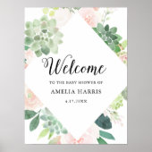 DEVON多肉乳児シャワーへようこそ18x24 ポスター (正面)