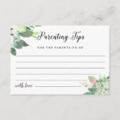 DEVON子育てのヒント赤ちゃんシャワーアドバイスカード エンクロージャーカード (正面)