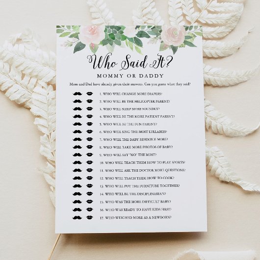 DEVON誰が言ったのママのパパベビーゲームカード 招待状