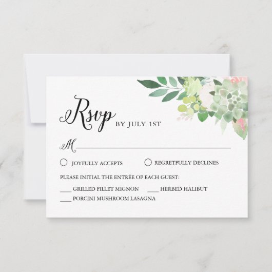 DEVON スクールなグリーン RSVP カード (正面)