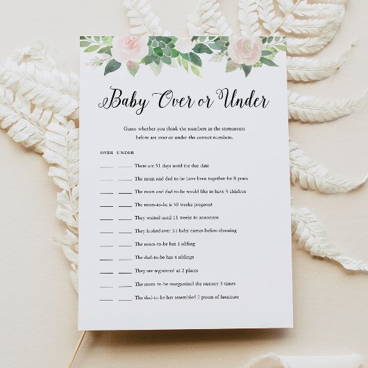 DEVON ベビー オーバー・オア・アンダー ベビーシャワー ゲーム カード