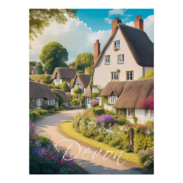 Devon England Travel Poster ポスター