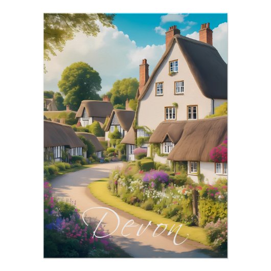 Devon England Travel Poster ポスター (正面)