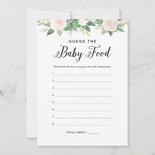 DEVON Greeneryはベビーフードゲームカードを推測 招待状 (正面)