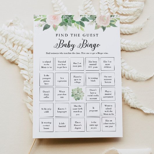 DEVON Greeneryゲストベビービンゴゲームカードを検索 招待状