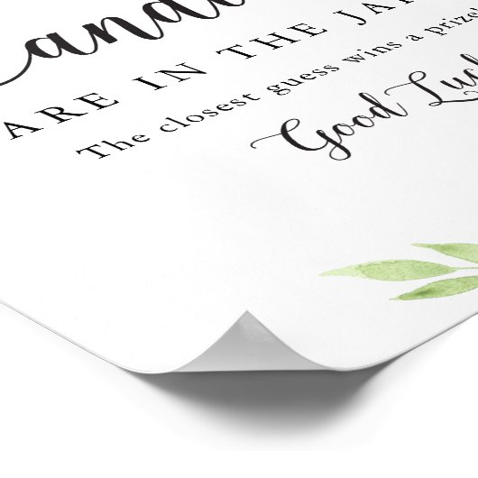 DEVON How Many Candies in Jar Baby Shower Game ポスター (角)