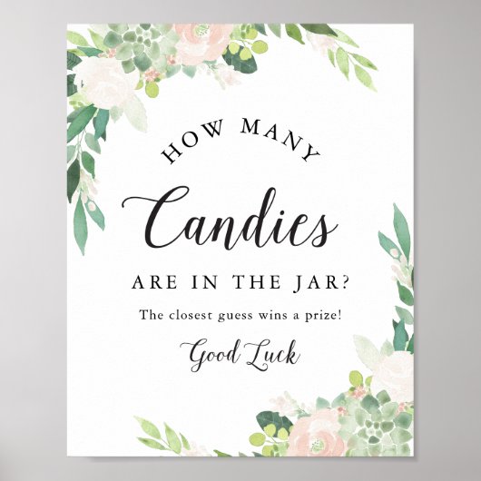 DEVON How Many Candies in Jar Baby Shower Game ポスター (正面)