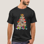 Devon Rex Cat Christmas Santa Hat  Xmas Tree Pajam Tシャツ (正面)