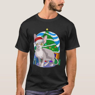 Devon Rex Cat Funny Santa Christmas Tree Decor Tシャツ