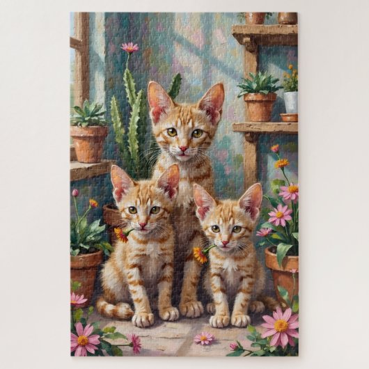 Devon Rex Succulent Garden Art ジグソーパズル (縦)
