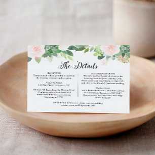 DEVON Succulentの結婚詳細エンクロージャカード エンクロージャーカード