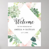 DEVON Succulent Greeneryの結婚Welcome 18x24 ポスター (正面)