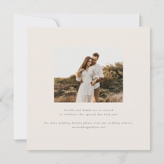 Devonportモノグラムモダンウォーターカラーパーム結婚ズ 招待状 (裏面)