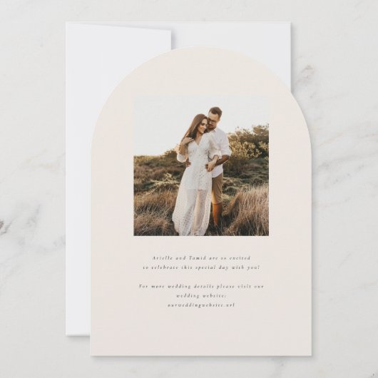 Devonportモノグラムモダンウォーターカラーパーム結婚ズ 招待状 (裏面)