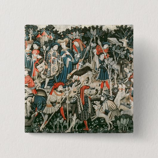 Devonshireの狩りのタペストリー 缶バッジ (正面)