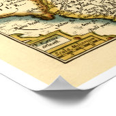 "Devonshire"デヴォン郡の地図,イギリス ポスター (角)