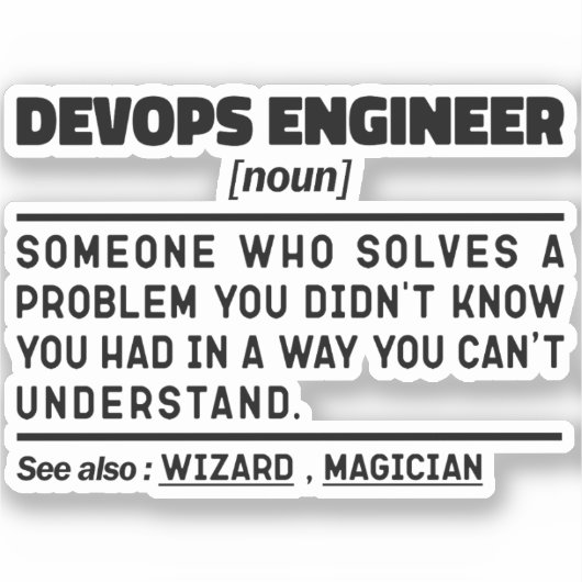 Devopsエンジニア定義卒業おもしろいことわざ シール (正面)