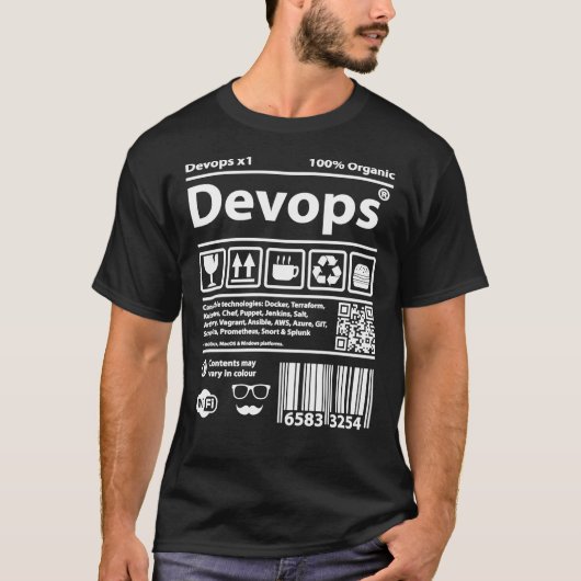 DevopsバーコークラシックドTシャツ Tシャツ (正面)