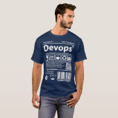 Devopsバーコードプログラミングコンピュータのソースコード Tシャツ (正面フル)