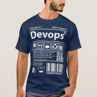 Devopsバーコードプログラミングコンピュータのソースコード Tシャツ