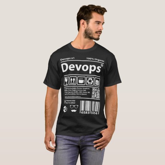 Devops Barcode programming computers source code g Tシャツ (正面フル)