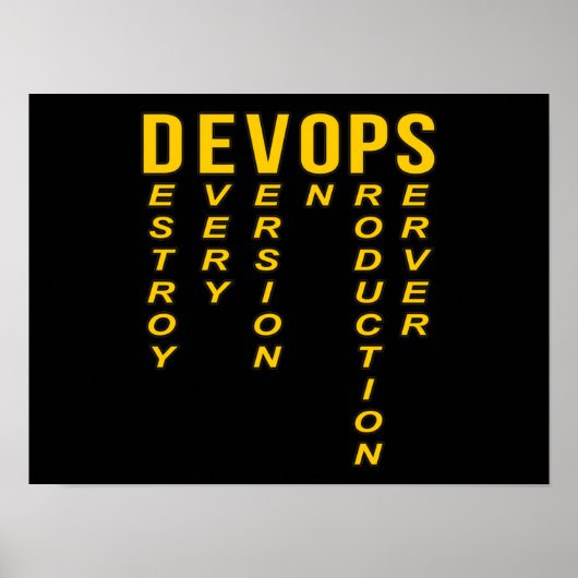 Devops Definition Technical Computer IT Programmer ポスター (正面)