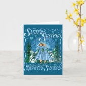 Devoted Sisters Merry Christmas White Xmas Pajamas カード (黄色い花)