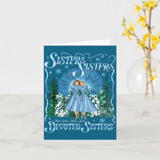 Devoted Sisters Merry Christmas White Xmas Pajamas カード (黄色い花)